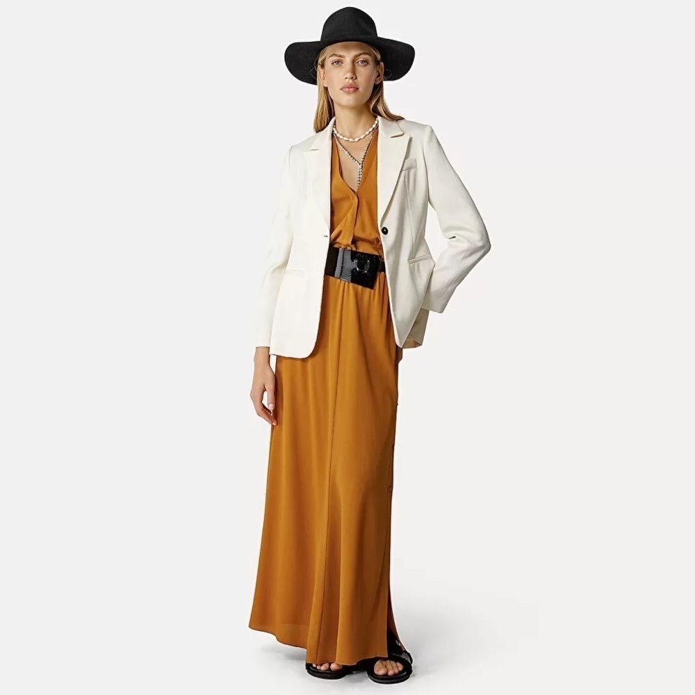 NWT Forte Forte long skirt in moroccan crêpe Silk Blend Maxi Skirt Bronze Small - Picture 4 of 10